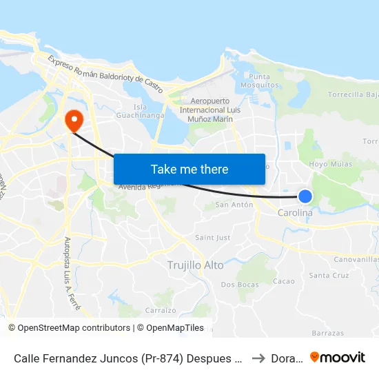 Calle Fernandez Juncos (Pr-874) Despues Calle 37 to Dorado map