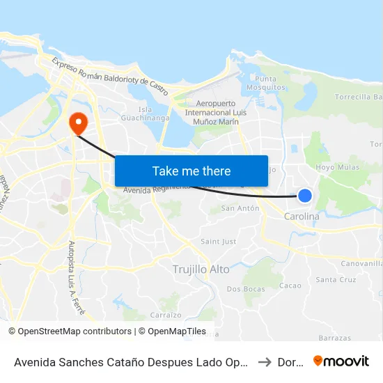 Avenida Sanches Cataño Despues Lado Opuesto Calle 40 to Dorado map