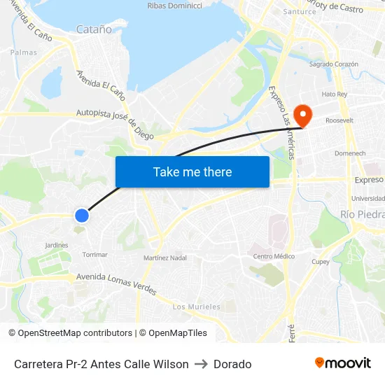 Carretera Pr-2 Antes Calle Wilson to Dorado map