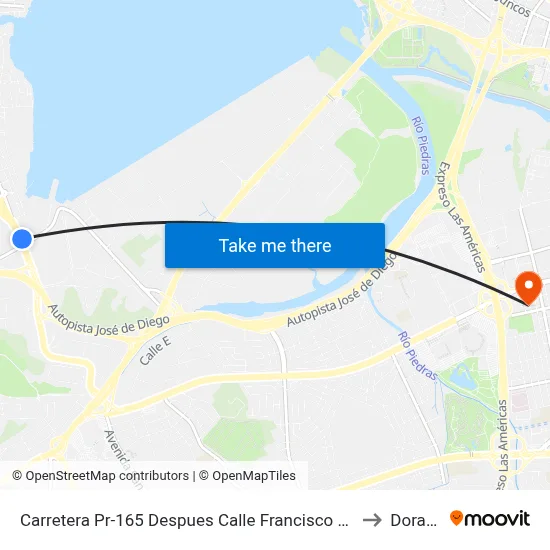 Carretera Pr-165 Despues Calle Francisco Goya to Dorado map