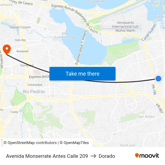 Avenida Monserrate Antes Calle 209 to Dorado map