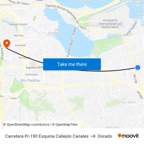Carretera Pr-190 Esquina Callejón Canales to Dorado map