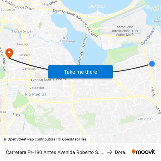 Carretera Pr-190 Antes Avenida Roberto S. Vilella to Dorado map