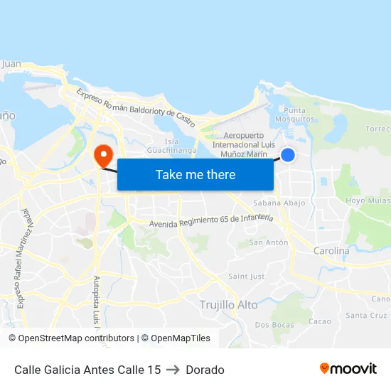 Calle Galicia Antes Calle 15 to Dorado map