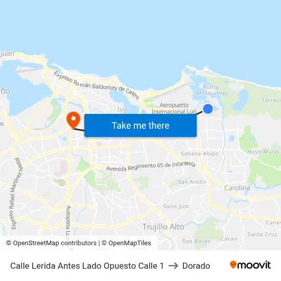 Calle Lerida Antes Lado Opuesto Calle 1 to Dorado map