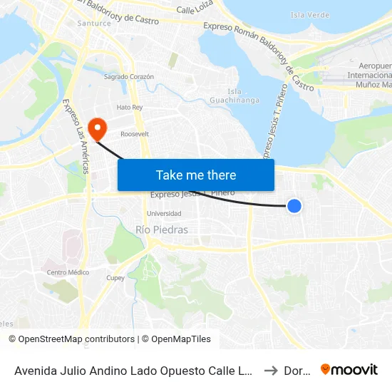 Avenida Julio Andino Lado Opuesto Calle Luis R. Miranda to Dorado map