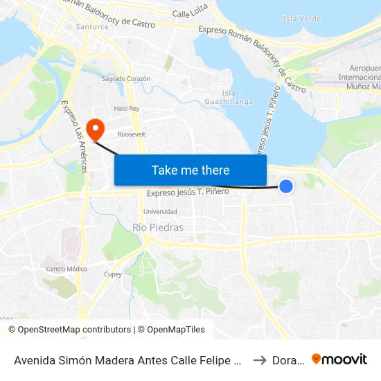 Avenida Simón Madera Antes Calle Felipe Gutiérre to Dorado map
