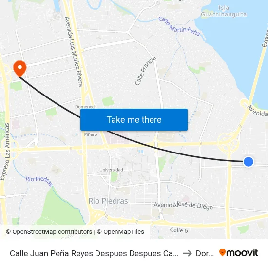 Calle Juan Peña Reyes Despues Despues Calle Julio C. Artiaga to Dorado map