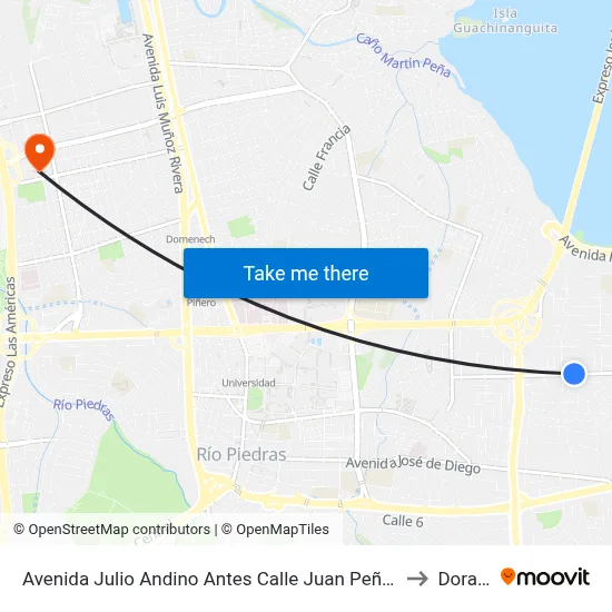 Avenida Julio Andino Antes Calle Juan Peña Reyes to Dorado map