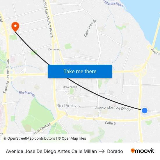 Avenida Jose De Diego Antes Calle Millan to Dorado map