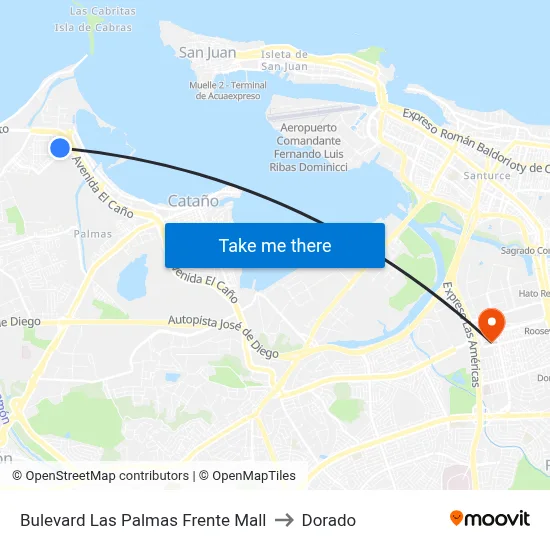 Bulevard Las Palmas Frente Mall to Dorado map