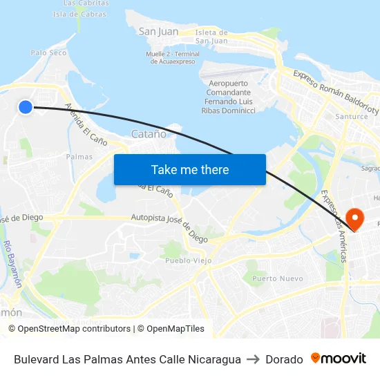 Bulevard Las Palmas Antes Calle Nicaragua to Dorado map