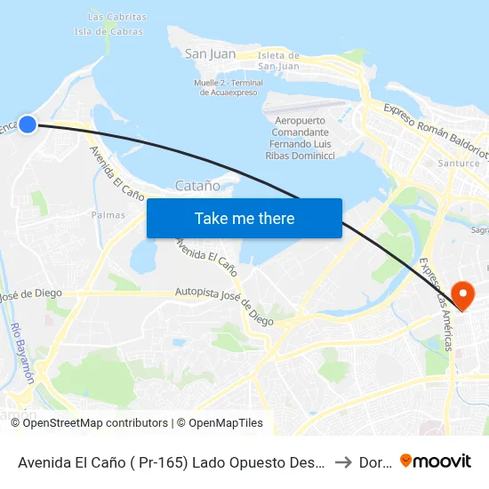 Avenida El Caño ( Pr-165) Lado Opuesto Despues Carretera Pr-870 to Dorado map