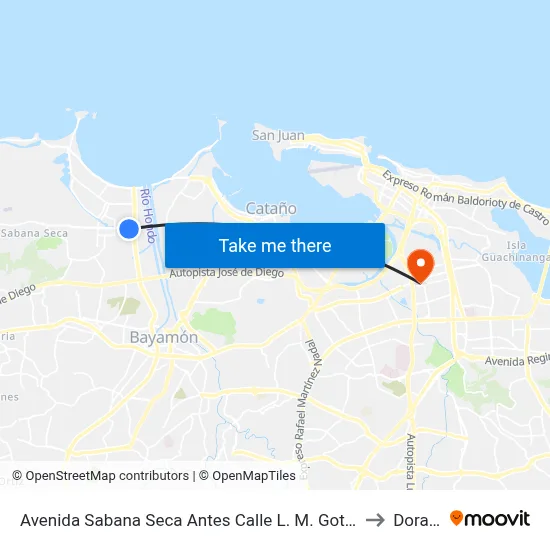 Avenida Sabana Seca Antes Calle L. M. Gottschalk to Dorado map