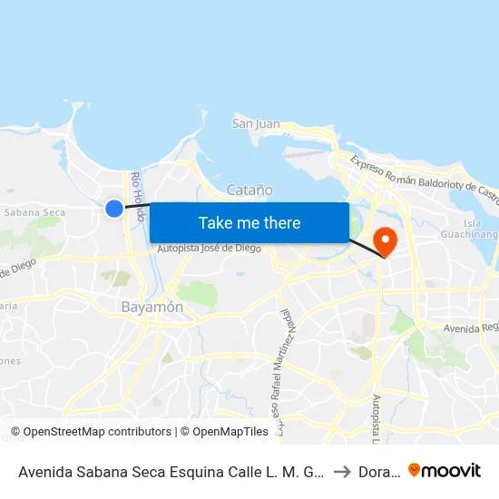 Avenida Sabana Seca Esquina Calle L. M. Gottschalk to Dorado map