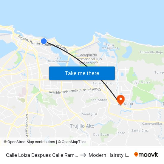 Calle Loiza Despues Calle Rampa Del Almirante to Modern Hairstyling Institute map