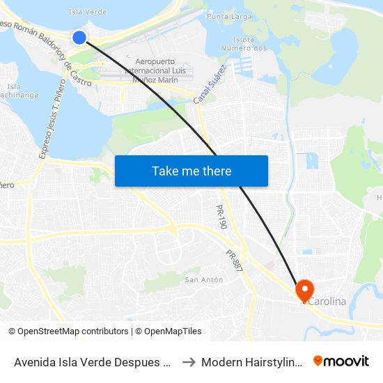 Avenida Isla Verde Despues Calle Díaz Way to Modern Hairstyling Institute map