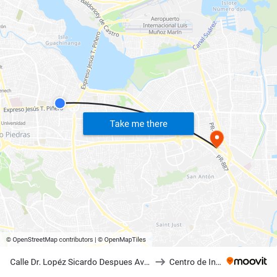 Calle Dr. Lopéz Sicardo Despues Avenida Jesus T. Piñero to Centro de Inspección map