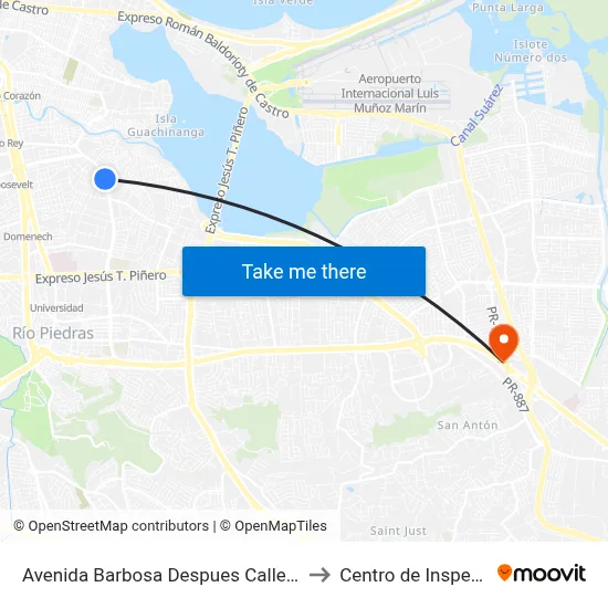 Avenida Barbosa Despues Calle Francia to Centro de Inspección map