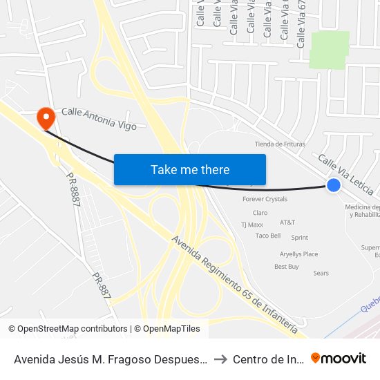 Avenida Jesús M. Fragoso Despues Lado Opuesto Vía 52 to Centro de Inspección map