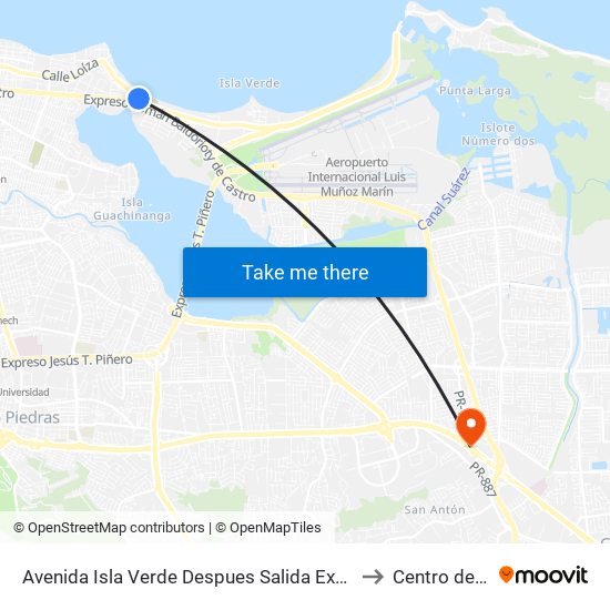 Avenida Isla Verde Despues Salida Expreso Ramón Baldorioty De Castro to Centro de Inspección map