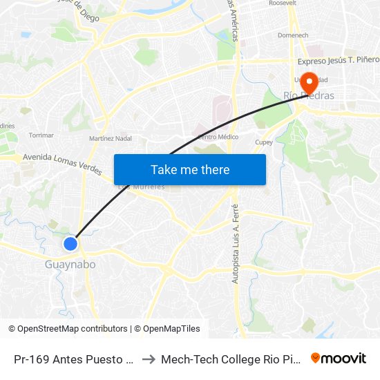Pr-169 Antes Puesto Total to Mech-Tech College Rio Piedras map