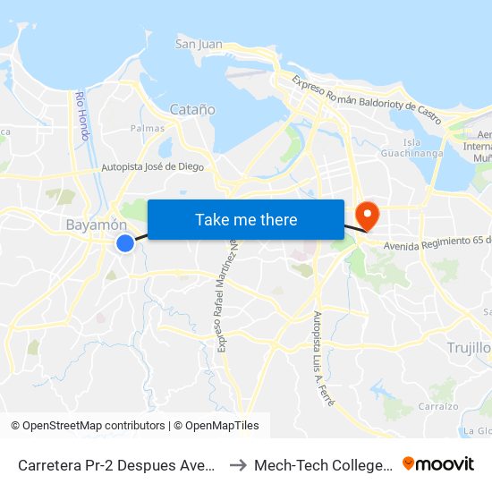 Carretera Pr-2 Despues Avenida Bobby Capo to Mech-Tech College Rio Piedras map