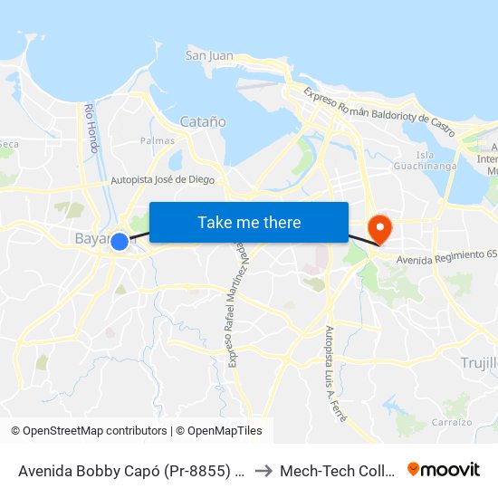 Avenida Bobby Capó (Pr-8855) Antes Lado Opuesto Calle 7 to Mech-Tech College Rio Piedras map