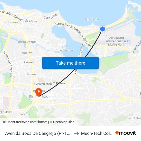 Avenida Boca De Cangrejo (Pr-187)  Lado Opuesto Hotel Marriot to Mech-Tech College Rio Piedras map