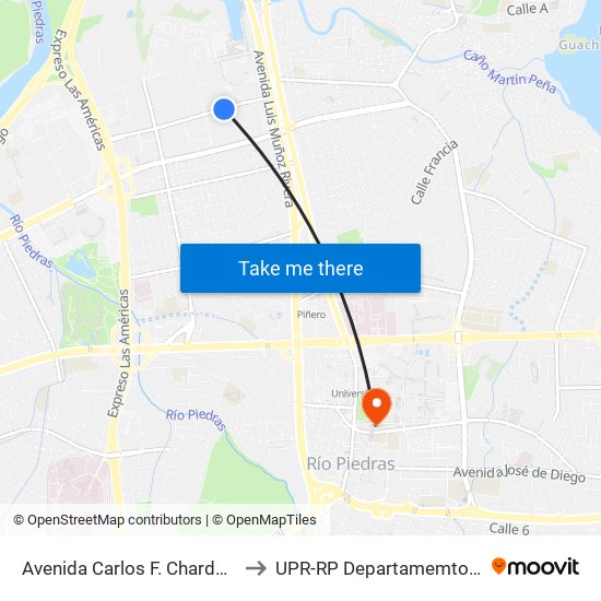 Avenida Carlos F. Chardon Despues Calle Arterial Hosto to UPR-RP Departamemto De Mùsica Edif. Agustin Stahl map