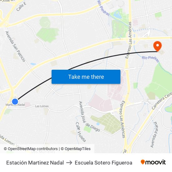 Estación Martinez Nadal to Escuela Sotero Figueroa map