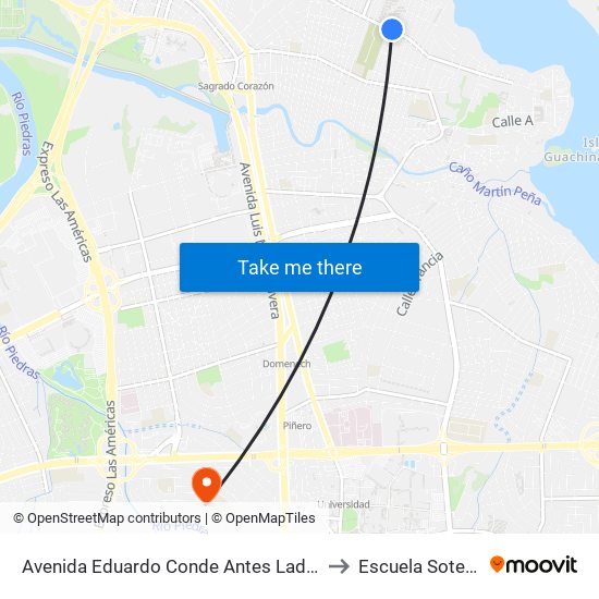 Avenida Eduardo Conde Antes Lado Opuesto Calle Martino to Escuela Sotero Figueroa map