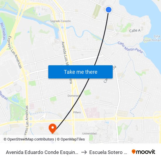 Avenida Eduardo Conde Esquina Calle Ferrer to Escuela Sotero Figueroa map