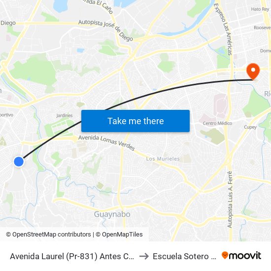 Avenida Laurel (Pr-831) Antes Carretera Pr-174 to Escuela Sotero Figueroa map