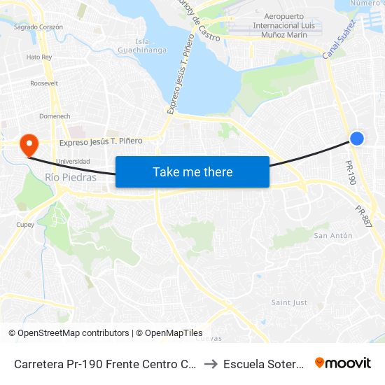 Carretera Pr-190 Frente Centro Comunal (Head Star) to Escuela Sotero Figueroa map