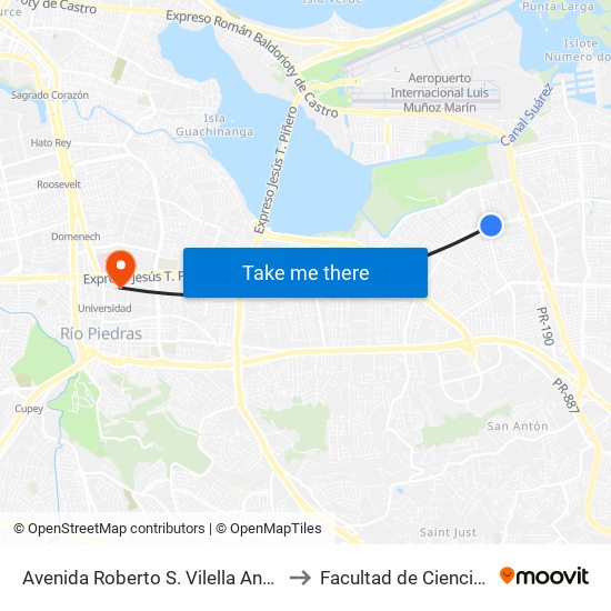Avenida Roberto S. Vilella Antes Avenida El Comandante to Facultad de Ciencias Sociales UPRRP map