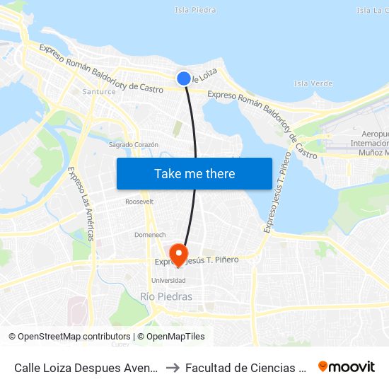 Calle Loiza Despues Avenida Las Americas to Facultad de Ciencias Sociales UPRRP map