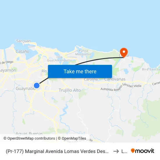 (Pr-177) Marginal Avenida Lomas Verdes Despues (Pr-838) Camino Alejandrino to Loiza map