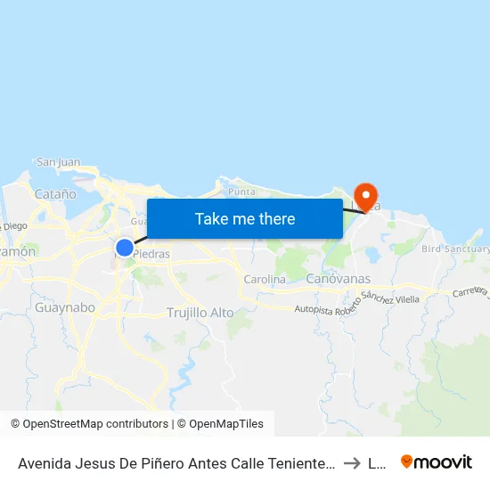Avenida Jesus De Piñero Antes Calle Teniente César Luis González to Loiza map