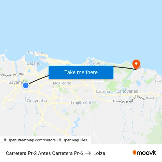 Carretera Pr-2 Antes Carretera Pr-6 to Loiza map