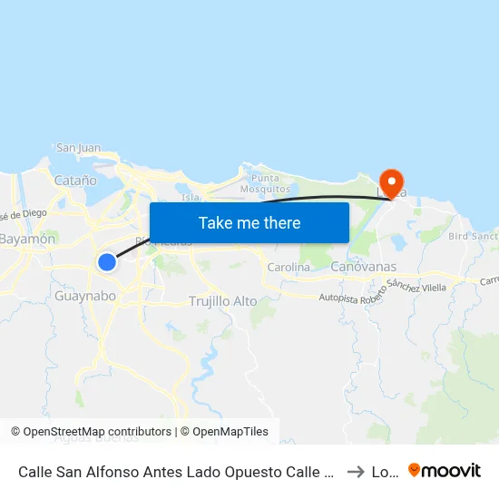 Calle San Alfonso Antes Lado Opuesto Calle Santa Barbara to Loiza map