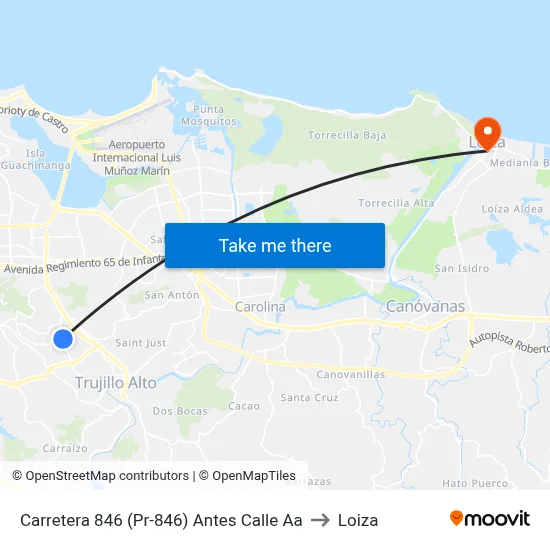 Carretera 846 (Pr-846) Antes Calle Aa to Loiza map