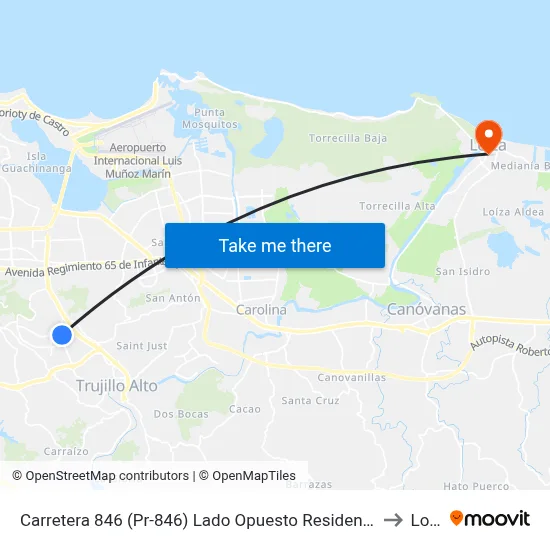 Carretera 846 (Pr-846) Lado Opuesto Residencial Covadonga to Loiza map