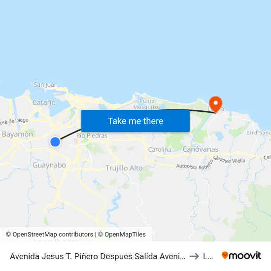 Avenida Jesus T. Piñero Despues Salida Avenida Martinez Nadal to Loiza map
