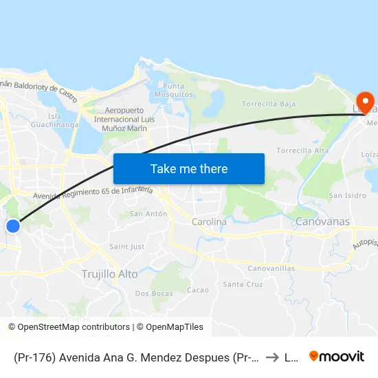 (Pr-176)  Avenida Ana G. Mendez Despues (Pr-845) Calle San Claudio to Loiza map