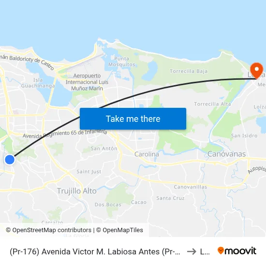 (Pr-176) Avenida Victor M. Labiosa Antes (Pr-845) Calle San Claudio to Loiza map