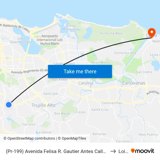 (Pr-199) Avenida Felisa R. Gautier Antes Calle Princesa to Loiza map