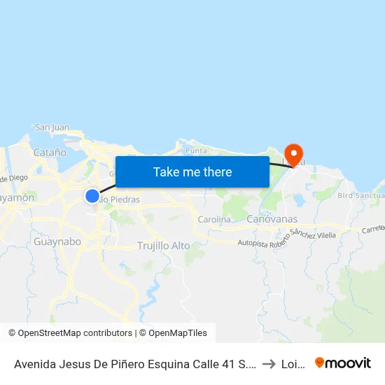 Avenida Jesus De Piñero Esquina Calle 41 S.E. to Loiza map