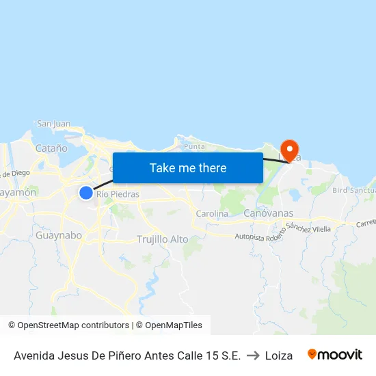 Avenida Jesus De Piñero Antes Calle 15 S.E. to Loiza map