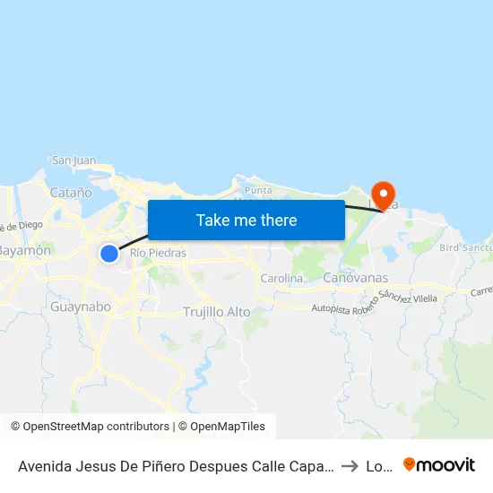 Avenida Jesus De Piñero Despues Calle Caparra Heights to Loiza map